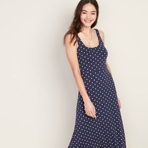 Old Navy Polka dot, pin-up midi dress, size L tall, NWOT